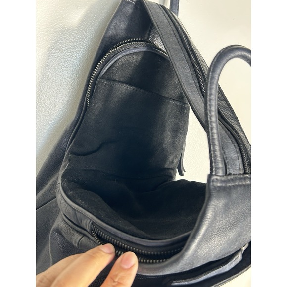 Free People We The Free Navy Blue Leather Camden Sling Backpack Handbag Bag - Picture 5 of 16